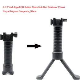 New 6.5''-9'' Black Universal Polymer Bipod QD Button 20mm Picatinny/Weaver Side Rail Free Shipping