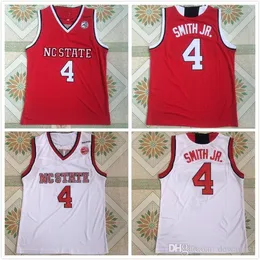 wholesale NCAA College Men Basketball 4 Dennis Smith JR. Jersey University NC State Wolfpack Jerseys Team Red Away White Free Shipping