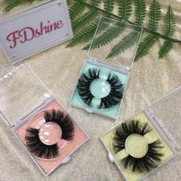 Fluffy Lashes 25mm 3D mink eyelashes with Square Clear Eyelash Packaging Crutely Free Thick Eye Lashes FDshine
