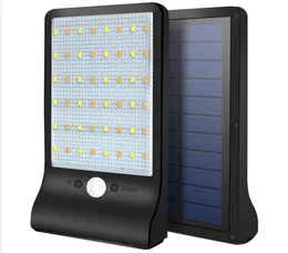 Ulepszona LED LED Outdoor Wall Lamps Ultra-cienki bezprzewodowy czujnik ruchu PIR Lampa słoneczna IP65 Wodoodporna oświetlenie oświetlenia Ściana ogrodowa