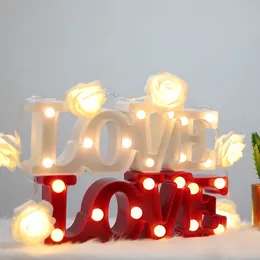 Night Lights LOVE Shaped LED Romantic Wall Lamps Wedding Party Decoration Warm White Table Lamp Bedroom Toys