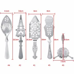 304ステンレス鋼のアブサン棒スプーンカクテルバーの苦いスクープアブサンのガラスカップ飲み物のスプーン20