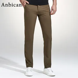 Anbican Fashion Khaki Casual Pants Men 2017 Spring Brand New Leisure Business Slim Trousers Mens Cotton Work Chinos Dress Pants