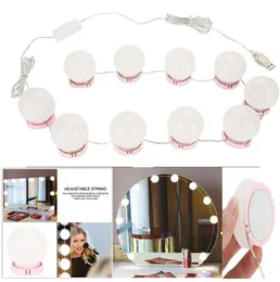 Makeup Mirror Vanity LED Light Bulbs Kit USB Charging Port Cosmetic Lighted Make up Mirrors Bulb Adjustable Brightness lights