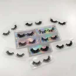 Mink Eyelashes Clear Band Lashes Handmade False Eyelashes 5D Transparent Band Full Strip Lashes with Plastic Box