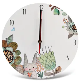 APC001A Cartoon Silent Wooden Wall Clock Home Art Decor