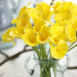 Konstgjorda blommor PU Calla Lily Flower Buketter Bröllopsdekoration Fake Blommor Heminredning Konstgjorda Växter 20st / Lot