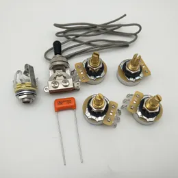 Deluxe CTS 500K Copper shaft Wiring Kit for-LP Guitar CDE .022 400V Orange Drop Cap / Set