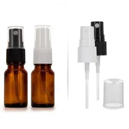 Vit Svart Plast Sprayer Cap Tjock Glas Parfymflaskor Amber ejuice Eliquid Kosmetisk behållare 10ml 15ml 30ml 50ml 100ml till salu