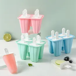 4/6 Grids Silikon Ice Cream Mold Popsicle Forms DIY Hemlagad Glass Mögel Popsicle Ice Pop Maker Ices Cube Maker Partihandel DBC BH3770