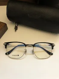 NEWEST CH5170 Retro-vintage Art-fan halfrim unisex glasses lightweight B-Titanium frame 52-20-148mm for prescription glasses fullset case