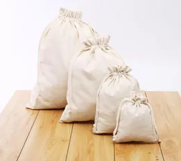 Bomull Drawstring Bag Food Tea Kaffe Mjöl Spice Drawstring Bag Tvättleksaker Förvaring Drawstring Bag för korn Nötter Bönor
