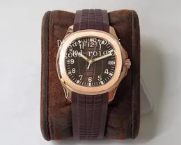 남성용 40mm 시계 ZF 공장 로즈 골드 크리스탈 시계 미요타 자동 CAL.324 SC 브라운 다이얼 5167 ETA 고무 남성 기계 손목 시계