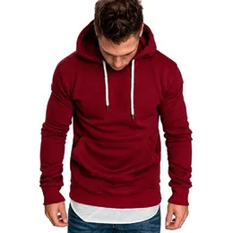 MJARTORIA Men's Casual Solid Color Long Sleeve Hooded Sweatshirt Loose Slim Fit Soft Gyms Jogger Fitness Outdoor Sports Tops