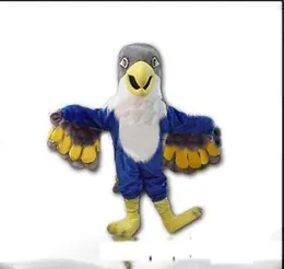 2019 Sıcak Satış Blue Falcon Maskot Kostüm Karikatür Karakter Kartal Bird Mascotte Mascota Kıyafet Fantezi Elbise Takım