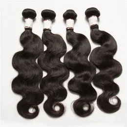 Wholesale 5pcs/lot brazilian peruvian malaysian indian virgin hair body wave cheap human hair extensions hair weaves Double wefts