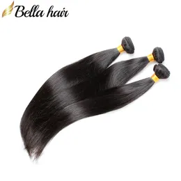 Bellahair Human Hair Weves 3pcs Brazylijskie dziewicze włosy przedłużenia WEFT Sily proste wiązki nieprzetworzone podwójne wątki 8-30 cala