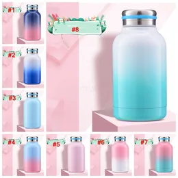 300ML Kids gradient Thermos Cup Outdoor Tumbler Portable Sport Beer Mug Candy Color Stainless Steel Coffee Cup Water Bottle LJJA2373
