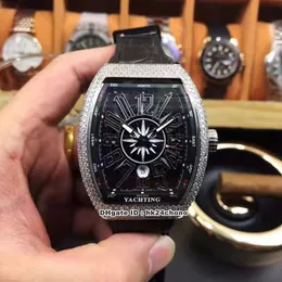 Vanguard Watch 4 Style Wristwatches Diamonds Case ETA2824 28800VPH AUTOAMTIC MENS WATCH V45 SC DT YACHING OG Black Dial Läderband Gent Gents armbandsur