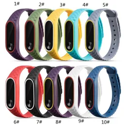 2 Style For Xiaomi Mi Band 2 Wristband Dualcolor with pattern 3D Colorful Silicone Wrist Miband 2 strap Replacement Wristband9480121