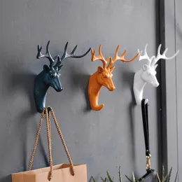 Nyproducerad hjort rhino elefant giraff häst djur dekorativa krok kreativa harts modell badrum vägg hook coat wall hook