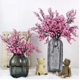 Cherry Blossoms Artificial Flowers Baby's Breath Gypsophila Fake Flowers DIY Wedding Decoration Home Bouquet Faux Flowers Branch GB536