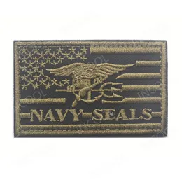 3D-Stickerei-Patch, USA, amerikanische Flagge, US-Marine, Moral-Patch, taktisches Emblem, Applikationen, Siegel, Abzeichen, Hakenschlaufe, bestickte Aufnäher