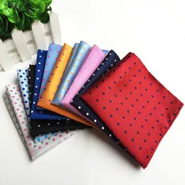 Mannen Pocket Squares Dot Patroon Blauwe Zakdoek Mode Hanky ​​voor Mannen Bruiloft Zakelijke Pakaccessoires 25cm * 25cm