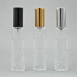 10mlの長い正方形の片側菱形の菱形の透明なガラス香水スプレーの空のボトル
