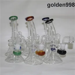 물 담뱃대 유리 봉 DAB 조작 물 파이프 7.4 "높이 Quartz Banger Honeycomb Perc Pink Bongs Heady 미니 파이프 왁스 오일 장비 작은 버블 러