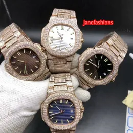 Orologio Explosion da uomo più venduto Orologio alla moda con diamanti in oro rosa Cinturino in acciaio inossidabile con diamanti Orologi automatici boutique di alta qualità