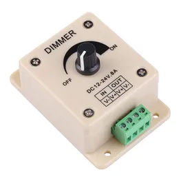 DC12-24V 8A LED Dimmer Knob-Operated Control Ljusstyrka Justerbar styrenhet Enkelfärg LED-remsa 5050 3528 2835