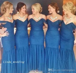 Ny ankomst Hot Sale Royal Blue Mermaid Bridesmaid Dresses Golvlängd Sexig Sweetheart Wedding Party Gowns Backless Long Prom Dress 2019