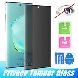 Privacy Screen Protector 3D Curved Anti-Spy 9H Hardness Protective Edge Glue Tempered Glass For Samsung Galaxy S23 Ultra S22 Plus S21 FE S20 S10 E S9 S8 Note 20 10 9