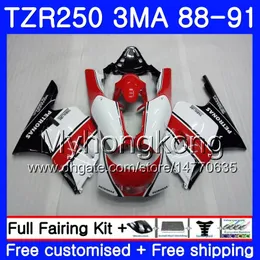 Kropp för Yamaha TZR250RR RS RR YPVS TZR250 88 89 90 91 244HM.8 TZR-250 Lager Röd Svart TZR250 3MA TZR 250 1988 1989 1990 1991 Fairing Kit