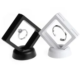 Anel de jóias Pingente de exposição de pingente Suspenso Display Flutuante Moedas Coins Artefacts Embalagem Caixas Branco preto 2022
