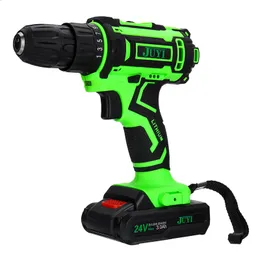 JUYI 12V/24V Lithium Battery Power Drill Cordless Rechargeable 2 Speed Electric Driver Drill