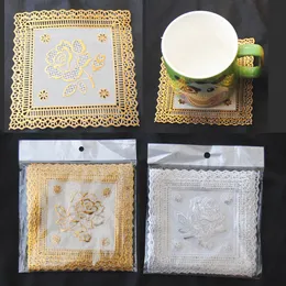 Practical non-slip hollow bronzing cup coaster tea coaster cup placemat small gift customization