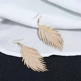 l Atacado-Feather dangle brincos pluma lustre de transporte jóias ouvido ouvido gota mulheres menina de prata de ouro liga de borla livre