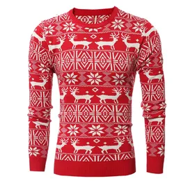 Fashion-Snowflakes Mens Sweater 2018 Winter Christmas Male Clothes Crewneck Knitted Pullover 3 Colors Slim Fit Knitwears