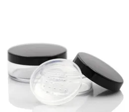 50g 50 ml Kosmetisk lös pulver Tomma burk Makeup Powder Containers Case Box med Sifter Black Lids SN2760