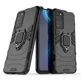 Pancerz Dual Layer Case 360 ​​Stopni Uchwyt Ring Ring Stuperstand Odzież na wstrząsy Dla Huawei Honor X10 5G, Honor 30 Pro, Honor 30 30s, Play 4T