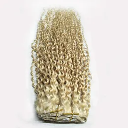 Neue 8 teile/satz Nahtlose Brasilianische Haar Bundles 613 Blonde Clip In Haar Extensions Verworrene Lockige Menschenhaar Clip Ons 10