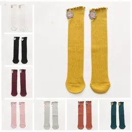 Baby Socks Girls Knee High Socks Cartoon Casual Stockings Fashion Long Socks Candy Color Chaussette Cotton Boot Anklet Leg Warmers Czyq4626