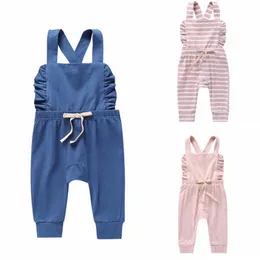 Baby Girl Clothes Striped Toddler Girls Rompers Suspender Children Jumpsuits Sleeveless Infant Playsuit Summer Baby Clothing 5 Designs D5238