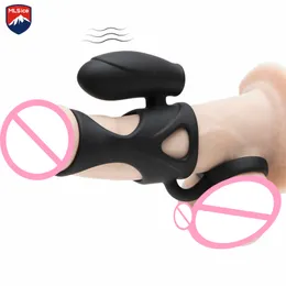 Mlsice Penis Delay Ejaculation Cock Vibrator Ring G Spot Clitoral Stimulator Vibrators Vuxen Sexleksaker för män Kvinnor Par S627