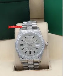 새로운 자동 남성 손목 시계 실버 다이아몬드 스테인리스 스틸 시계 비즈니스 남성 부티크 시계 크기 : 40mm
