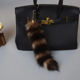 Prawdziwy Oryginalny Fox Ameryki Raccoon Fur Ogon Keychain Torebka Charmtassel Cosplay Narzędzie Samochód Brelok Key Breloczkowy Biżuteria Prezent