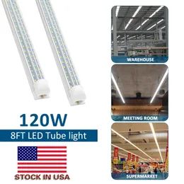 LED 튜브 스톡 US 8 피트 LED 조명 통합 설비 8 피트 T8 LED 튜브 조명 3 행 120W LED 형광 튜브 램프
