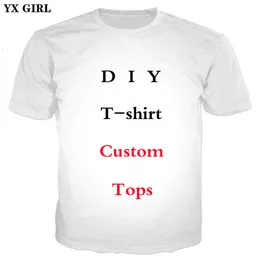 YX Kız Moda 3D Baskı Özel T-Shirt Yaz Kısa Kollu O-Boyun Tee Gömlek Tasarım Drop Shipping ve Toptan Unisex Tops